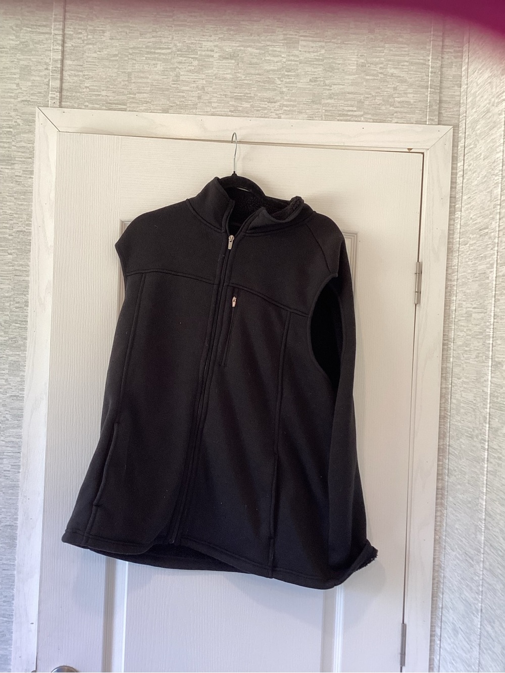 George mens Black Full-Zip Fleece Vest 2XL EUC